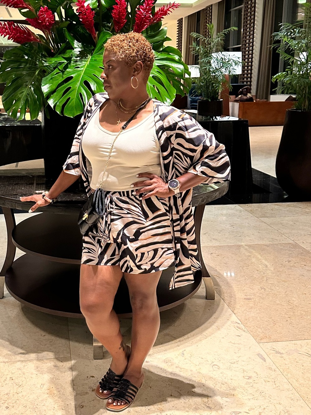 SHEIN Open-Front Kimono and Shorts Set